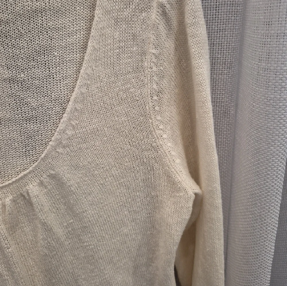 Eileen Fisher Lightweight Scoop Neck Sweater - Ivory - Picture 4 of 7